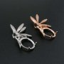 1Pcs 10x12MM Oval Prong Pendant Settings Elf Fairy Rose Gold Plated Solid 925 Sterling Silver Charm Bezel Tray DIY Supplies for Gemstone 1421141
