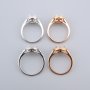 6-8MM Round Halo Prong Ring Settings Solid 925 Sterling Silver Rose Gold Plated Set Size DIY Ring Bezel for Gemstone Supplies 1210100