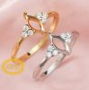 Marquise Prong Ring Setttings Art Deco Memory Jewelry Solid 14K 18K Gold DIY Ring Blank Wedding Band with Moissanite 1294356-1