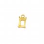 4x6MM Rectangle Prongs Bezel Pendant Settings,Yellow Gold Plated Stainless Steel Rectangle Pendant Charm,Minimalist Pendant,DIY Pendant Blank 1431458