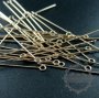 10pcs 22gauge 0.64x50.8mm 14K gold filled high quality color not tarnished eyepin DIY beading jewelry supplies findings 1515013