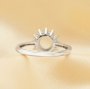 6MM/8MM Round Prong Ring Settings,Sun Flower Solid 925 Sterling Silver Rose Gold Plated Ring,Vintage Styles Ring,DIY Ring Bezel Supplies 1215068