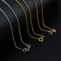 1Pcs 1.4MM Thick 16-22Inches Rose Gold Plated Solid 925 Sterling Silver Rolo Chain Necklace DIY Supplies Findings 1320007