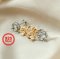 1Pair 5-6MM Rose Gold Plated Solid 925 Sterling Silver DIY Round Bezel Prong Studs Earrings Settings for Gemstone Moissanite 1706044