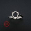 1Pcs Pear Bezel Ring Settings Blank Adjustable Simple Bypass Shank Solid 925 Sterling Silver DIY Tray for Cabochon Gemstone 1294182