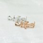 6x8MM Oval Prong Bezel Pendant Settings Rose Gold Plated Solid 925 Sterling Silver Kitty Cat Charm DIY Supplies for Gemstone 1421168