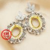 1Pcs 7x9MM Vintage Style Oval Prong Bezel Gold Plated Solid 925 Sterling Silver Pendant Blank Settings for Moissanite Gemstone 1421120