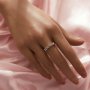 7 Stones 3MM Heart Prong Ring Settings,Solid 14K 18K Gold Ring,Family Ring,DIY Ring Supplies For Gemstone 1295092