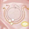 Keepsake Breast Milk Resin Heart Bezel Bracelet Settings,Solid 14K 18K Gold Bracelet,Minimalist Bracelet,DIY Bracelet Supplies 7''+2'' 1900331