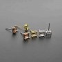 1Pair 4-6MM Square Solid 925 Sterling Silver Rose Gold Tone DIY Prong Studs Earrings Settings Bezel 1706023