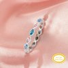 Full Band Keepsake Breast Milk Resin Marquise Bezel Ring Settings,Color CZ Birthstone Solid 14K 18K Gold Ring,Stackable Eternity Ring 1295078