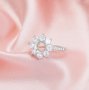 Halo Round Prong Ring Settings,Flower Solid 14K 18K Gold Ring,Vintage Styles Round Moissanite Ring,DIY Ring Supplies For Gemstone 1212134