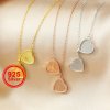 10MM Keepsake Heart Bezel Settings Breast Milk Resin Solid Back 925 Sterling Silver Rose Gold Plated with 18Inches Necklace Chain 1320024