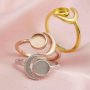 Keepsake Breast Milk 6MM Round Ring Settings Full Moon Resin Solid 14K/18K Gold DIY Ring Blank Band for Gemstone 1294328-1