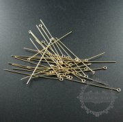 10pcs 22gauge 0.64x50.8mm 14K gold filled high quality color not tarnished eyepin DIY beading jewelry supplies findings 1515013