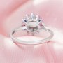 Solid 925 Silver Keepsake Color Birthstones Halo Round Prongs Ring Settings,DIY Rings for Breast Milk Stone 1215077