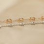 5 Stones Oval Prong Bracelet Settings Solid 925 Sterling Silver Rose Gold Plated DIY Bracelet Prong Bezel Settings 4''+1'' 1900271