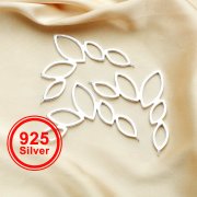 45x60MM Marquise Loop Pendant Charm,Frame Curved Solid 925 Sterling Silver Charm,Minimalist Charm,DIY Jewelry Supplies 1820336