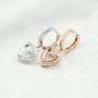 8MM Heart Halo Hook Earrings Prong Bezel Settings Solid 925 Sterling Silver Rose Gold Plated DIY Earrings Suplies for Gemstone 1706079