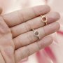 Keepsake Breast Milk Round Halo Prongs Ring Settings Resin Solid 14K Gold with Moissanite Accents DIY Ring Blank Band 1210054-1