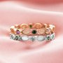 Multiple Color Stone Full Band Keepsake Breast Milk Resin Ring Settings,Stackable Rose Gold Plated Solid 925 Sterling Ring,2x4MM Marquise Bezel Eternity Birthstone Ring 1294682