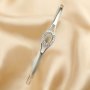 6x8MM Oval Prong Bezel Bangle Halo Settings Solid 925 Sterling Silver DIY Bracelet Supplies for Gemstone 2.2'' Diameter 1900259