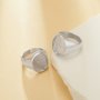 12x16MM Keepsake Breast Milk Resin Oval Bezel Ring,Silver 316L Stainless Steel Tray Bezel Ring,DIY Ring Blank Supplies 1222144