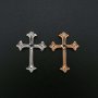 1Pcs 3MM Round Prong Pendant Settings Crose Rose Gold Plated Solid 925 Sterling Silver Charm Bezel Tray DIY Supplies 1411264