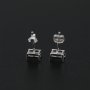 1Pair Multiple Size Prong Bezel Rose Gold Plated Solid 925 Sterling Silver Studs Earrings Blank Settings for Gemstone Moissanite 1706043