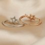 3MM Round Prong Ring Settings Star Two Stones Solid 925 Sterling Silver Rose Gold Plated Adjustable DIY Ring Bezel Supplies 1215018