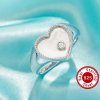Keepsake Breast Milk Resin Heart Bezel Ring Settings,Birthstone Solid 925 Sterling Silver Ring,Solid Back Heart Ring,DIY Ring Supplies 1295058-1