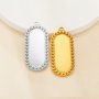 9x23MM Oval Bezel Stainless Steel Pendant Settings,Yellow Gold Silver Pendant Charm,Art Deco Oval Pendant,DIY Pendant Supplies 1431529
