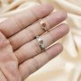 1Pcs 5x7MM Oval Bezel Rose Gold Plated Solid 925 Sterling Silver DIY Adjustable Prong Ring Settings Blank 1210062