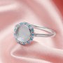 Keepsake Breast Milk Resin Halo Round Ring Settings,Solid Back 925 Sterling Silver Birthstone Ring,Pave CZ Stone Ring,DIY Ring Supplies 1212097