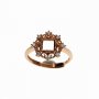 1Pcs 3-6MM Square Lace Rose Gold Silver Gems Cz Stone Prong Bezel Solid 925 Sterling Silver Adjustable Ring Settings 1294129