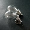 6pcs 20x30mm vintage style antiqued silver flower cap bail wish vial drop glass bottle pendant DIY supplies 1830060