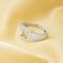 6x8MM Oval Prong Ring Blank Settings,Solid 925 Sterling Silver Ring,Men's Ring,Adjustable Ring,DIY Ring Supplies For Gemstone 1224225