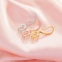 6x8MM Oval Prong Hook Earrings Settings, Solid 14K 18K Gold Earrings,Minimalist Oval Earrings,DIY Earring Supplies For Gemstone 1706224