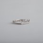1Pcs 3MM Round Simple Silver Gold Gemstone Cz Stone Luxury Double Band Prong Bezel Solid 925 Sterling Silver Adjustable Ring Settings 1210044