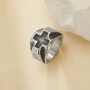 Heavy Cross Stainless Steel Ring,Stainless Steel Baptism Ring,Religious Ring,Men's Ring,DIY Ring Supplies 1295007