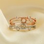 4MM Round Prong Ring Settings,Solid 925 Sterling Silver Rose Gold Plated Ring,Gems CZ Stone Prong Ring Setting,DIY Ring Supplies 1215059