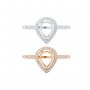 Keepsake Breast Milk Resin Pear Halo Ring Settings Solid 14K Gold Ring with 1MM Birthstone Diamond Moissanite Sapphire DIY Prong Ring Bezel Supplies 1294273