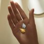 3x5MM Keepsake Breast Milk Resin Oval Bezel Pendant Settings,Yellow Gold Plated Stainless Steel Pear Pendant Charm,Vintage Pendant Blank 1421253