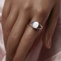 Keepsake Breast Milk Resin Oval Bezel Ring Settings,Solid Back Solid 14K 18K Gold Ring,Split Shank Ring,DIY Ring Supplies For Gemstone 1222093