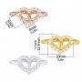 4x6MM Double Stones Pear Prong Ring Settings,Heart Solid 925 Sterling Silver Rose Gold Plated Ring,Pave CZ Stone Heart Ring,DIY Ring Supplies 1294966