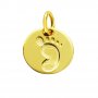 7MM Round Baby Handprint Footprint Charm,Keepsake Solid 925 Sterling Silver Gold Plated Pendant Charm,DIY Pendant Charm Supplies 1431196