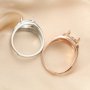 10MM Round Prong Ring Blank Settings Men's Bezel Solid 925 Sterling Silver Rose Gold Plated Adjustable Ring Band for Gemstone 1294315