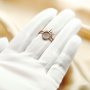 8MM Keepsake Breast Milk Resin Round Ring Settings,Stackable Solid 925 Sterling Silver Ring,Rose Gold Plated Art Deco Stacker Ring Band 1294420