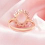 Solid 14K Gold Keepsake Color Birthstones Halo Oval Prongs Ring Settings,DIY Rings for Breast Milk Stone 1224198