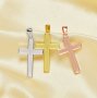 Keepsake Breast Milk Resin Solid Back Cross Pendant Bezel Settings,Solid 925 Sterling Silver Rose Gold Plated Pendant,DIY Pendant Supplies 1431258